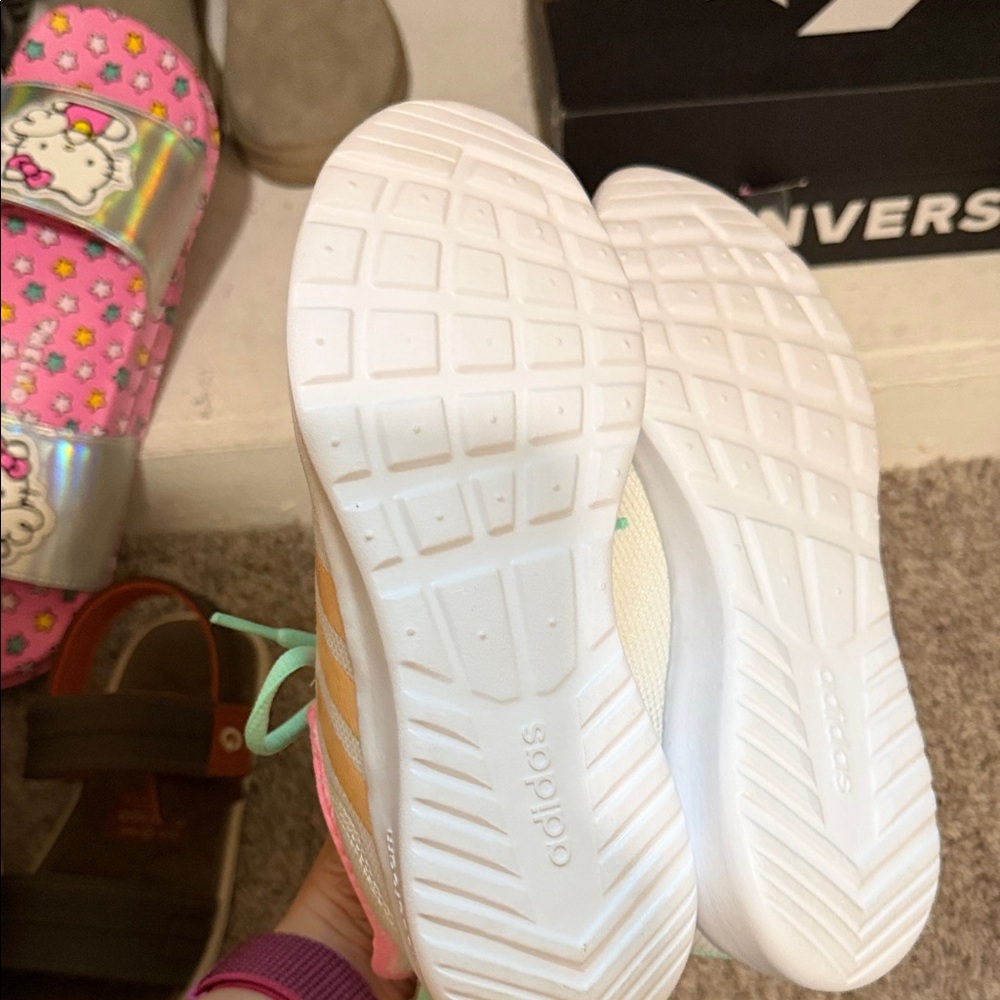 Adidas White Sneakers with Pink and Mint Accents - Picture 4 of 6